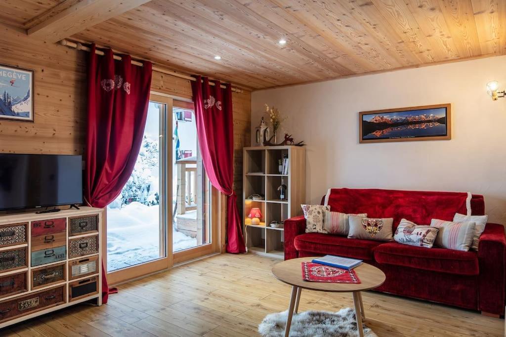 Charmant Appartement Dans Chalet, Coeur De Megeve Exterior photo